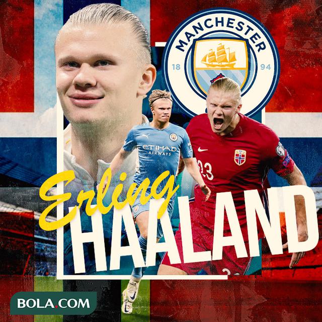 Manchester City - Ilustrasi Erling Haaland berbagai gaya