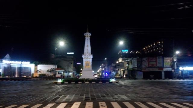 Suasana Tugu Jogja di tengah wabah Corona