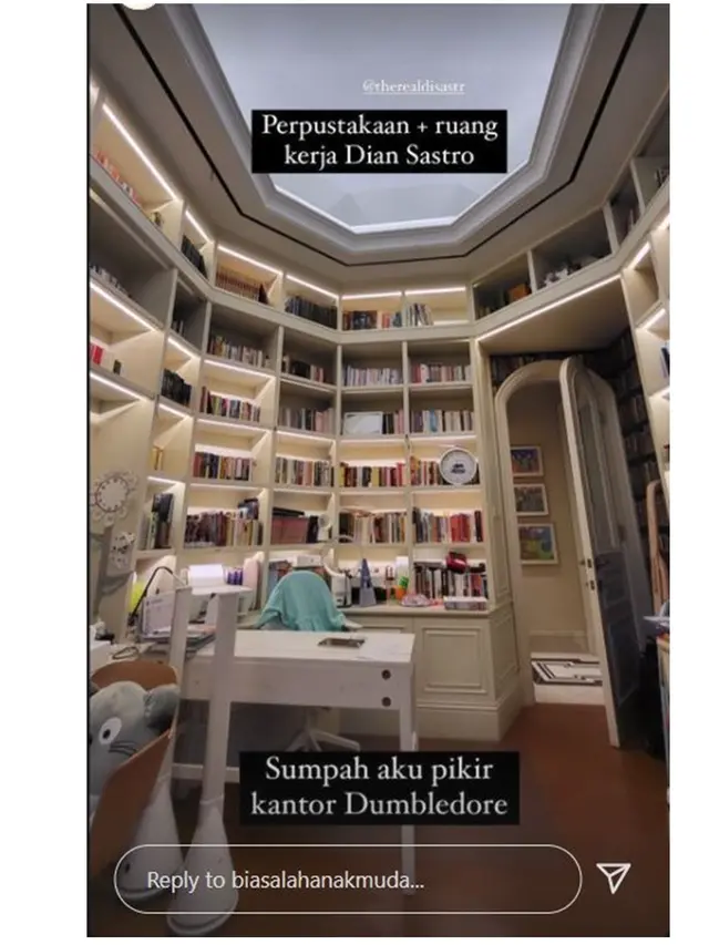 8 Potret Isi Rumah Dian Sastro ala Studio Ghibli, Kamar Mandi Bak Perpustakaan