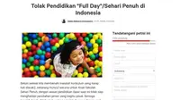 Petisi Tolak Usulan Sekolah Sehari Penuh Tuai Banyak Dukungan