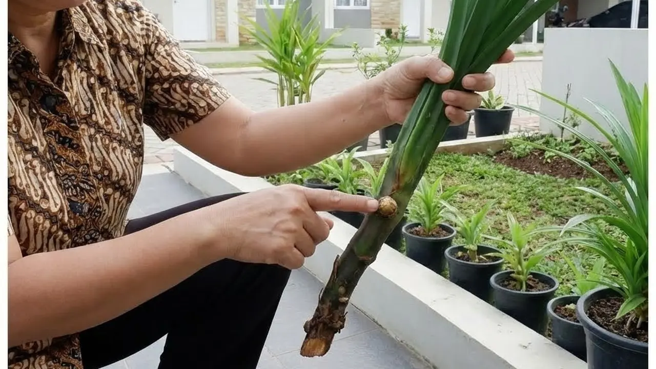 Menunjukkan bibit daun pandan bagus (Gemini AI)