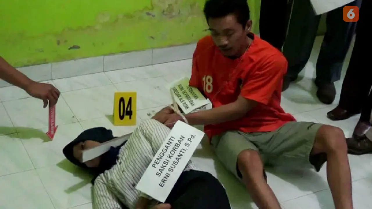 Rekonstruksi Pembunuhan Istri Hamil di Bengkulu