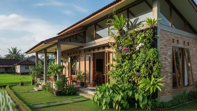 Rumah Bata Ekspos yang Adem untuk di Desa/Gemini AI