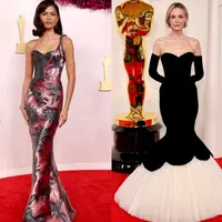 Karpet merah tidak pernah lengkap sampai Zendaya tiba. Untuk Oscar 2024, aktris itu terlihat luar biasa dalam gaun korset satu bahu dengan detail bunga dari Armani Priv&eacute; , yanh dipermanis dengan perhiasan Bulgari. [@stillmagg]