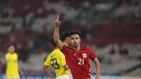 Jens Raven usai mencetak gol kedua untuk Timnas Indonesia U-23 pada ASEAN U23 Championship Mandiri Cup di Stadion Utama Gelora Bung Karno, Jakarta, Selasa (15/7/2025). (Liputan6.com/Helmi Fithriansyah)