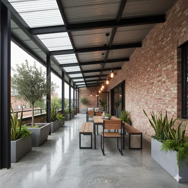 Model Teras Rumah Panjang ke Samping