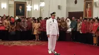 Ahok saat dilantik Presiden Jokowi sebagai Gubernur DKI Jakarta. (Liputan6.com/Sugeng Triono)