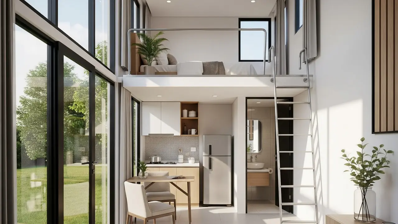 Rumah Minimalis dengan Jendela Besar
