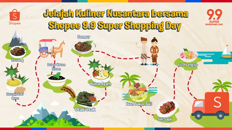 Jelajah kuliner Nusantara bersama Shopee 9.9 Super Shopping Day