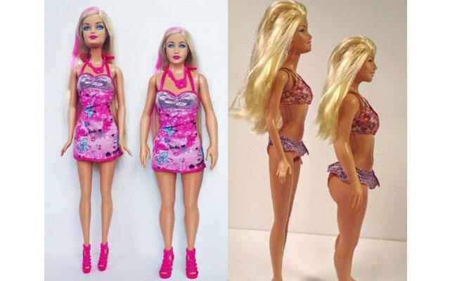 Ukuran Barbie dan boneka yang memakai proporsi tubuh wanita normal | Foto: ibtimes