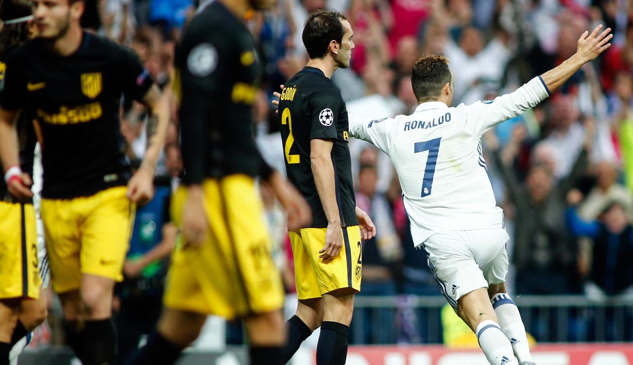 Selebrasi Cristiano Ronaldo Saat Ciptakan Hat-trick ke Gawang Atletico