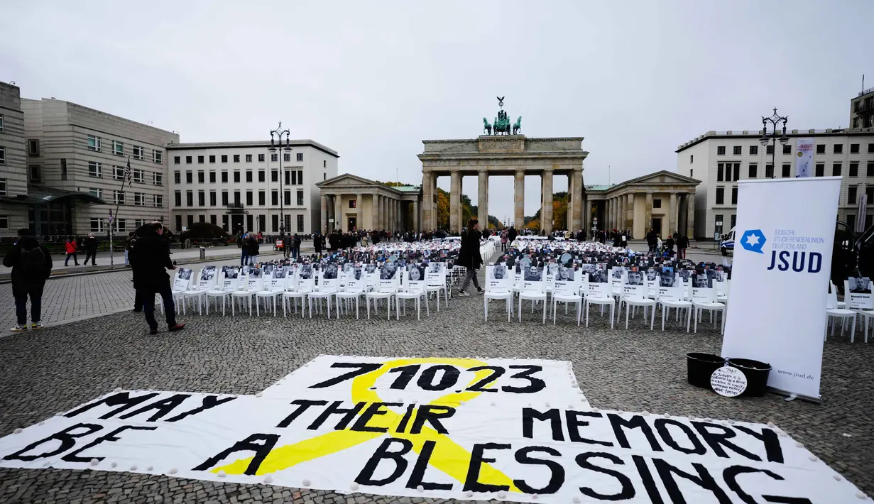 Serangan 7 Oktober 2023, menurut angka resmi Israel, telah menewaskan sekitar 1.200 orang dan 251 lainnya disandera. (AP Photo/Markus Schreiber)