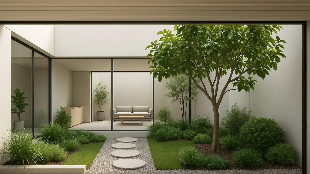 Model Teras Menyatu dengan Taman Indoor Minimalis 2025 /Ilustrasi gambar oleh AI