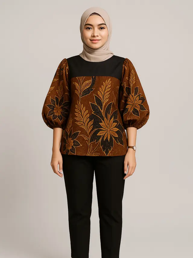 Atasan Batik Wanita Berhijab Buat Kerja Terbaru 2025 (Foto: ChatGPT)