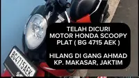 Viral Parkir dengan Stang Terkunci, Honda Scoopy Digondol Maling