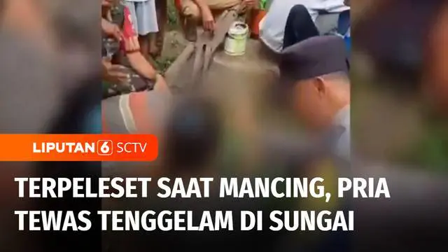 Terpeleset saat sedang memancing, seorang pria di Pati, Jawa Tengah, ditemukan tewas tenggelam di sungai. Diduga korban tidak bisa berenang, hingga tak mampu menyelamatkan diri.