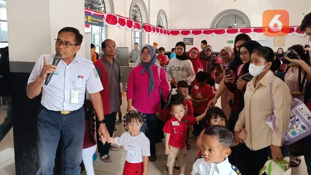 komunitas Petualang Cilik Sukabumi saat mengikuti kegiatan Edutrain yang diadakan oleh KAI Daop 1 Jakarta (Liputan6.com/Istimewa).
