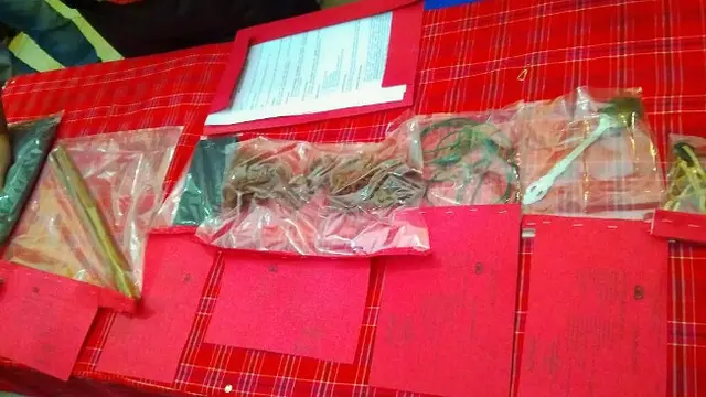 Barang bukti penganiayaan terhadap bocah 11 tahun yang disita polisi dari pelaku Irwan.