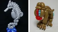 Rangkaian balon berbentuk kuda laut dan monyet berjenis mandrill. (Foto: spoon-tamago.com)