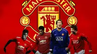 Manchester United - Amad Diallo, Marcus Rashford, Edwin van der Sar, Gerard Pique (Bola.com/Adreanus Titus)