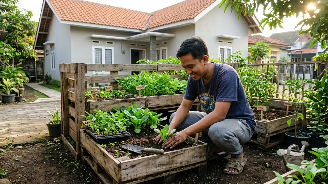 Cara Buat Kebun Sayur Mini dari Palet Bekas