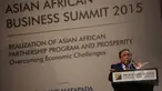 Menko Kemaritiman Indriyono Susilo menjadi pembicara dalam sesi IV Asian African Business Summit di JCC, Jakarta, Selasa (21/4/2015). Sesi tersebut mengangkat tema peran kemaritiman guna menjalin konektifitas Asia-Afrika (Liputan6.com/Herman Zakharia)