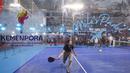 Arena padel yang terdapat pada acara Indonesia Sports Summit 2025 (ISS 2025) resmi digelar di Indonesia Arena, Senayan, Jakarta pada Sabtu (6/12/2025).