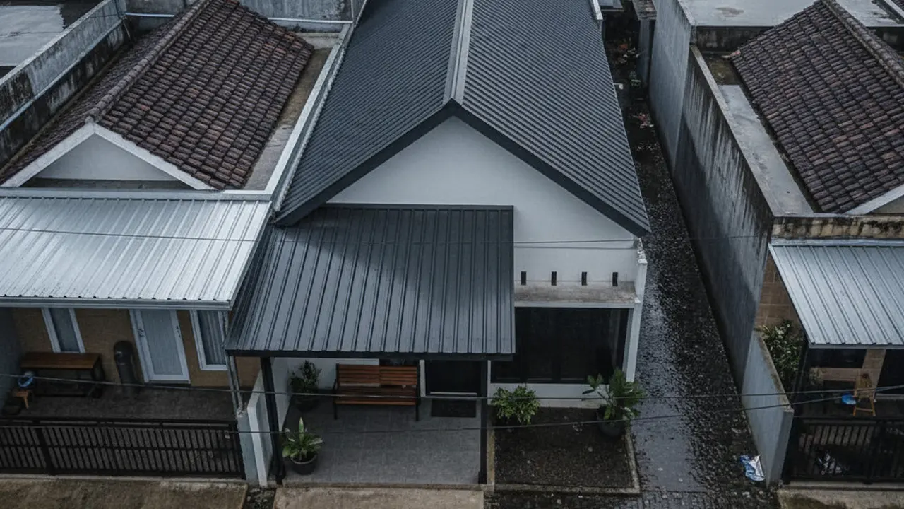 Model Rumah 1 Lantai di Gang Kecil