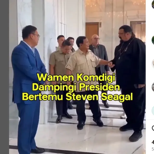 Tak Hanya Titiek Soeharto, Presiden Prabowo Subianto Juga Bertemu Steven Seagal