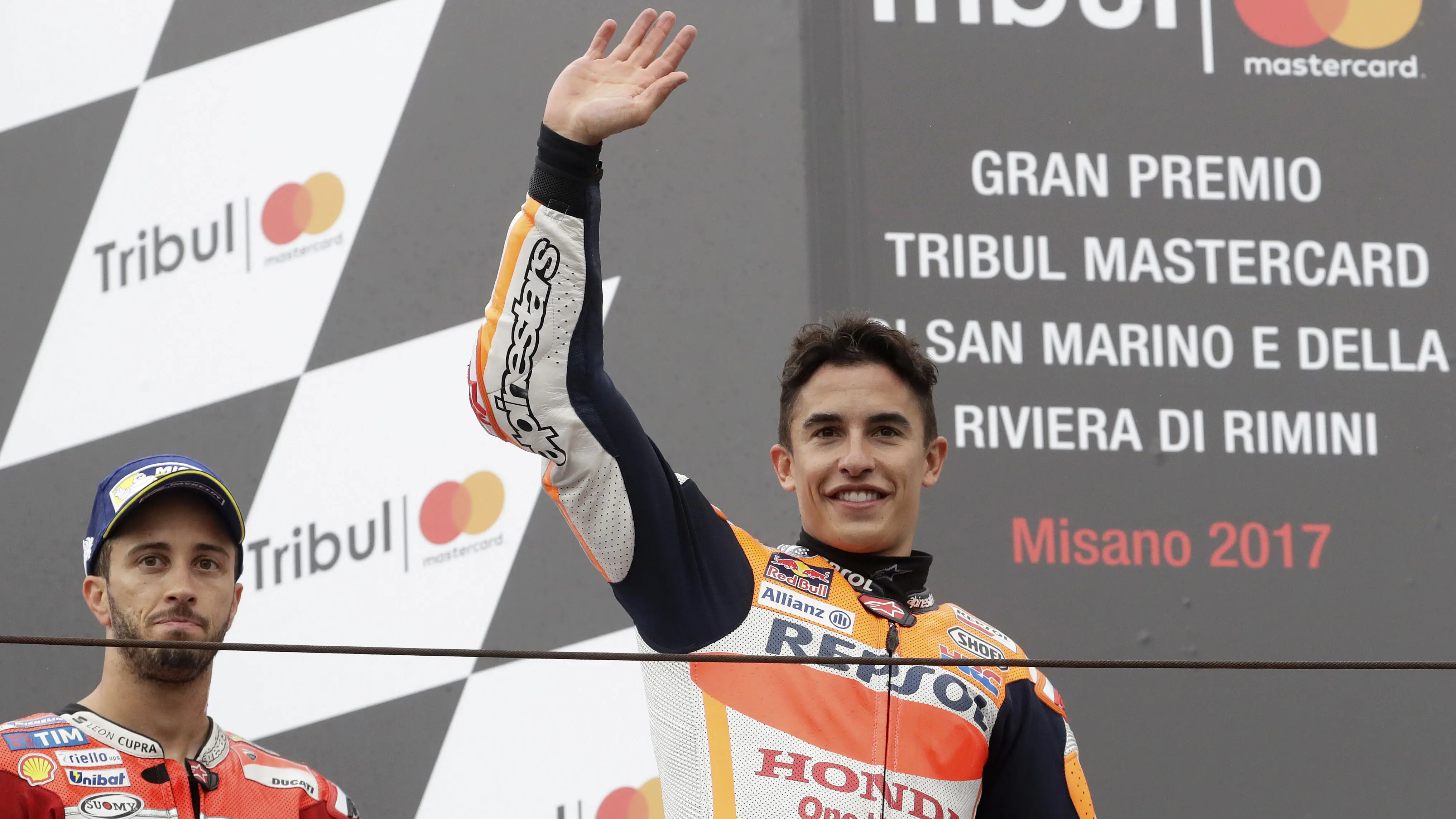 Marc Marquez masih jadi salah satu pembalap unggulan di MotoGP Aragon. (AP/Antonio Calanni)