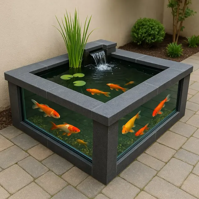 Model Kolam Ikan dan Taman Minimalis di Lahan Sempit