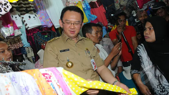 Ahok Tinjau Kondisi Pasar Blok G Tanah Abang