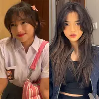 Lihat di sini beberapa potret gaya Fuji styling rambut panjangnya.