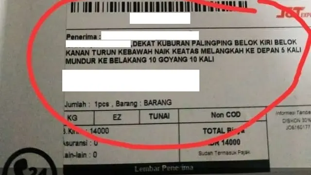 6 Tulisan Nyeleneh Alamat Pengiriman di Paket Ini Bikin Kurir Geleng Kepala