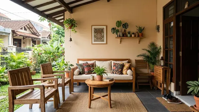 12 Warna Cat untuk Teras yang Banyak Menggunakan Furnitur Kayu, Hadirkan Kesan Natural