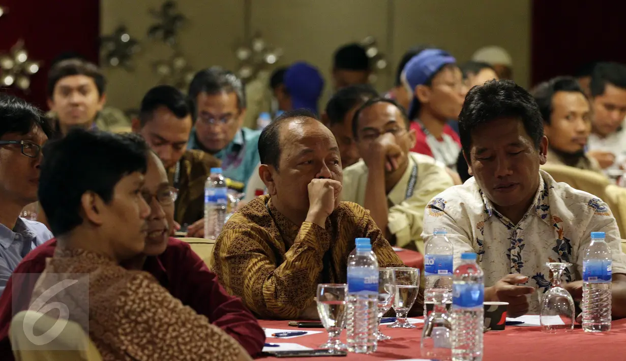 Suasana acara Kongres V Ikatan Jurnalis Televisi Indonesia, di Jakarta, Jumat (20/1). Acara tersebut mengambil tema "Stop Impunitas Pelaku Kekerasan Terhadap Jurnalis". (Liputan6.com/Johan Tallo)