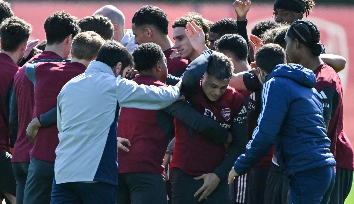 Liga Champions menjadi satu-satunya kompetisi yang tersisa di luar Liga Inggris. Arsenal sebelumnya kalah dari Man City di final Carabao Cup dan secara mengejutkan tersingkir dari perempatfinal Piala FA setelah kalah dari Southampton. (AFP/Glyn Kirk)