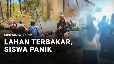 Kepanikan melanda siswa dan guru saat jam pelajaran. Asap pekat tiba-tiba menyelimuti ruang kelas. Pemicunya, kebakaran lahan di belakang bangunan sekolah.