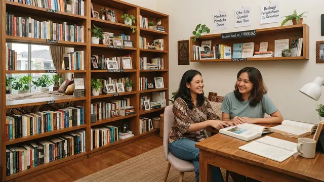 Rak Buku Terbuka untuk Kepribadian yang Suka Berbagi Pengetahuan