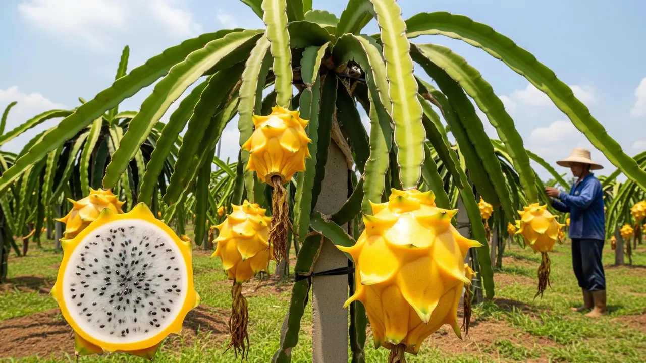 Kiat Sukses Budidaya Buah Naga Kuning agar Tumbuh Subur dan Berbuah Manis