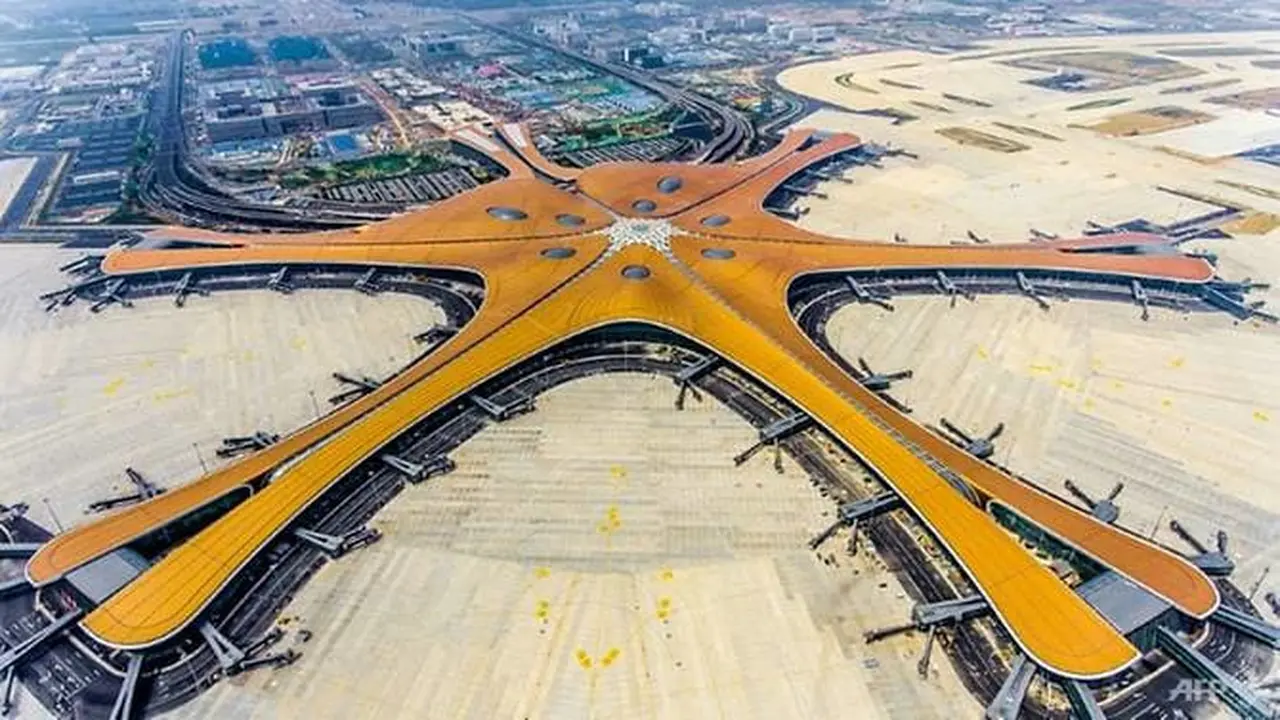 China akan membuka bandara baru bernilai miliaran dolar yang menyerupai bintang laut besar yang bersinar (AFP)